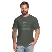 Load image into Gallery viewer, Praise Jesus (For He is Good) Unisex Jersey T-Shirt by Bella + Canvas - asphalt