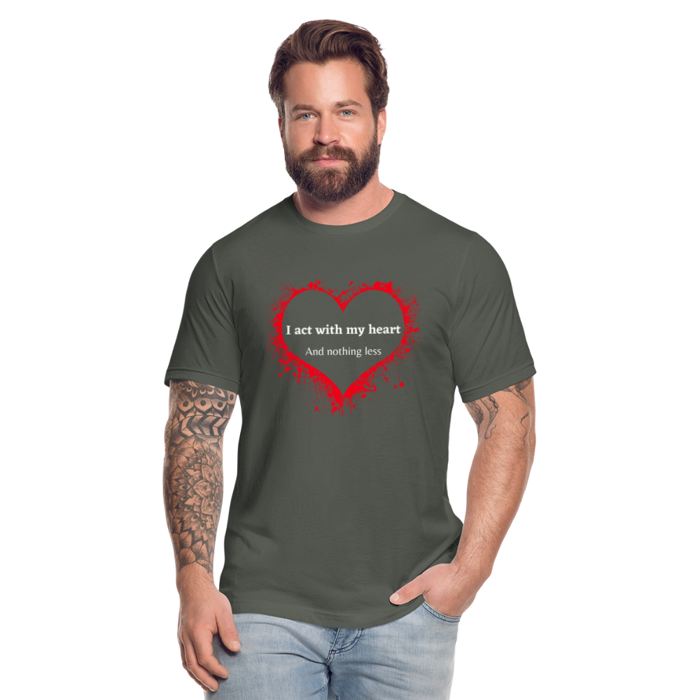 Act With Heart Unisex Jersey T-Shirt by Bella + Canvas - asphalt