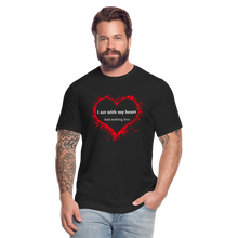 Load image into Gallery viewer, Act With Heart Unisex Jersey T-Shirt by Bella + Canvas - black