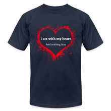 Load image into Gallery viewer, Act With Heart Unisex Jersey T-Shirt by Bella + Canvas - navy