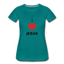 Load image into Gallery viewer, I 💗 Jesus Women’s Premium T-Shirt - teal