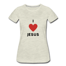 Load image into Gallery viewer, I 💗 Jesus Women’s Premium T-Shirt - heather oatmeal