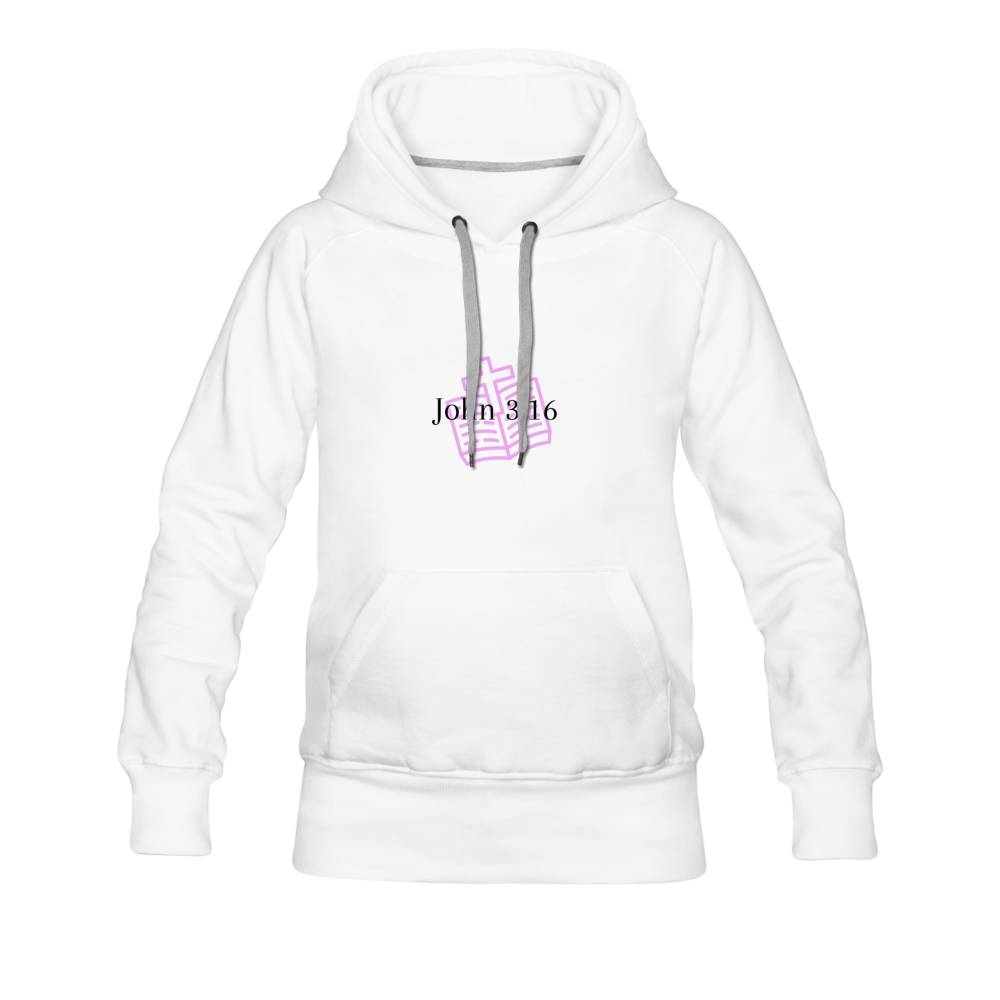 John 3:16 Women’s Premium Hoodie - white