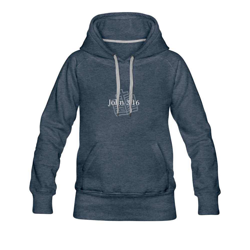 John 3:16 Women’s Premium Hoodie - heather denim