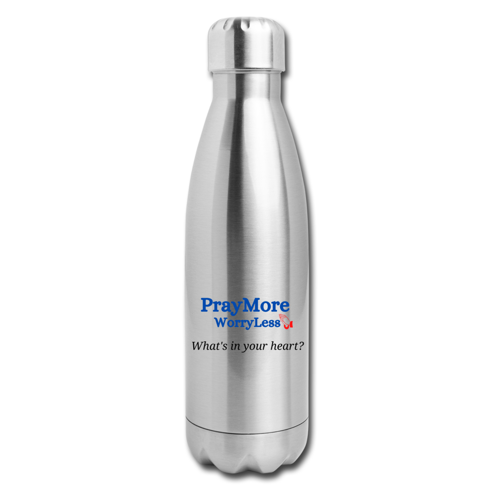 What's In Your Heart? Insulated Stainless Steel Water Bottle - silver