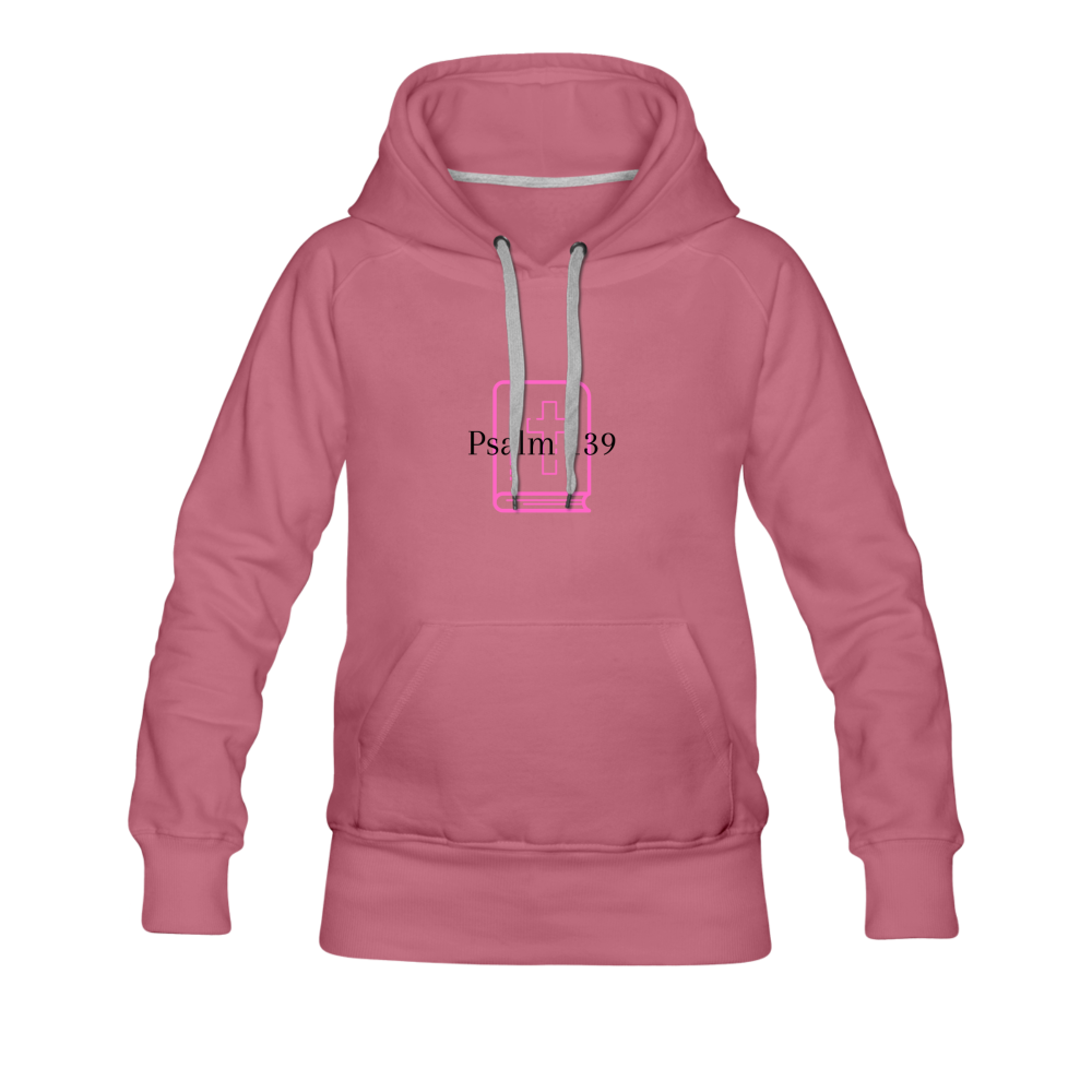 Psalm 139 (Pink) Women’s Premium Hoodie - mauve