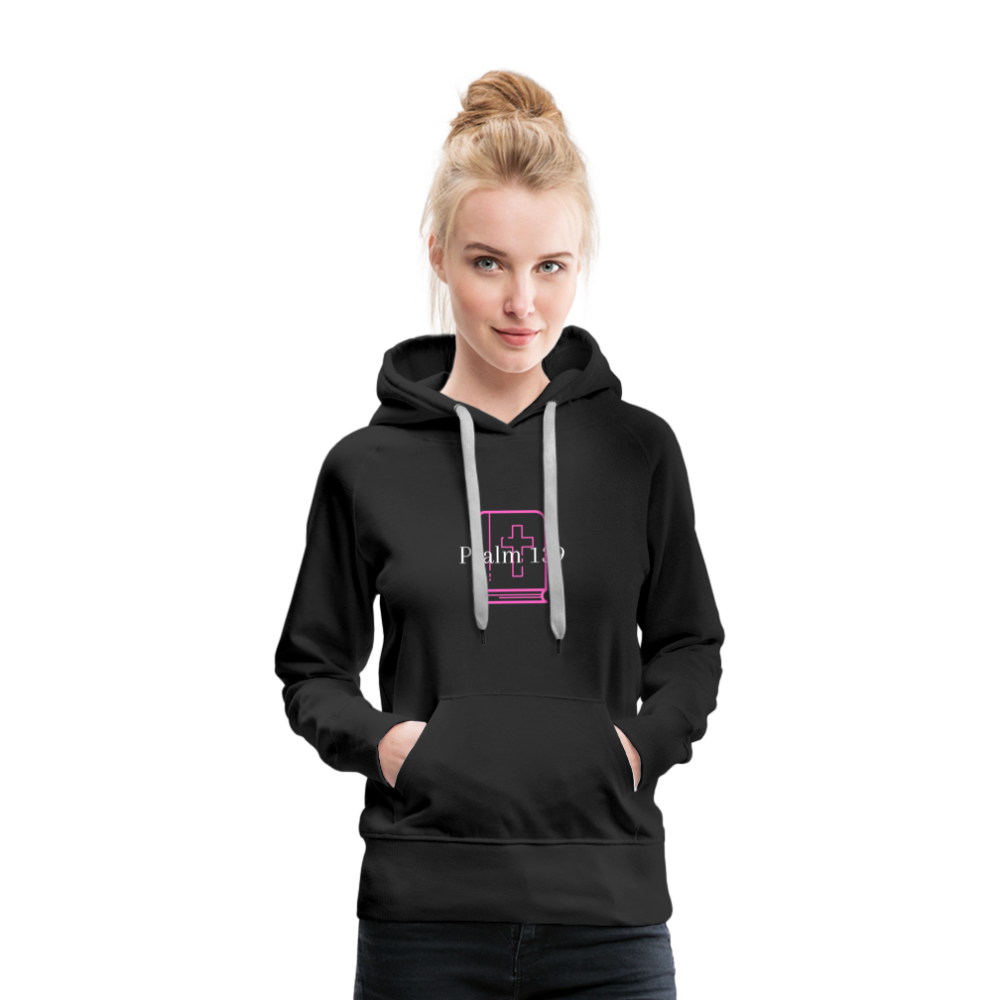 Psalm 139 (Pink & White) Women’s Premium Hoodie - black