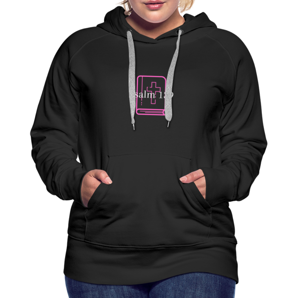 Psalm 139 (Pink & White) Women’s Premium Hoodie - black