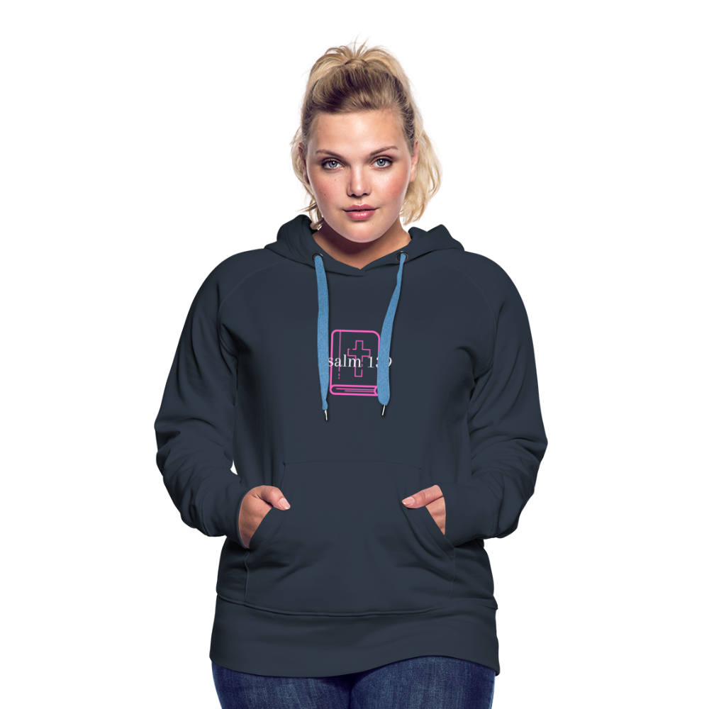 Psalm 139 (Pink & White) Women’s Premium Hoodie - navy