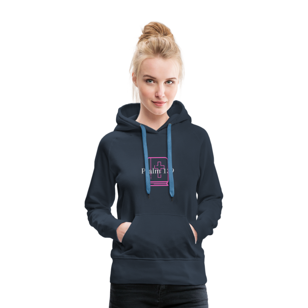 Psalm 139 (Pink & White) Women’s Premium Hoodie - navy