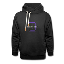 Load image into Gallery viewer, Psalm 139 (Purple & White) Shawl Collar Hoodie - black