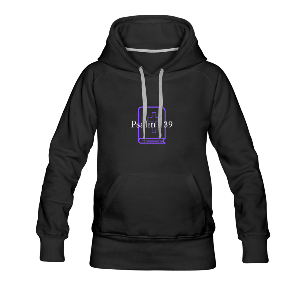 Psalm 139 (Purple) Women’s Premium Hoodie - black