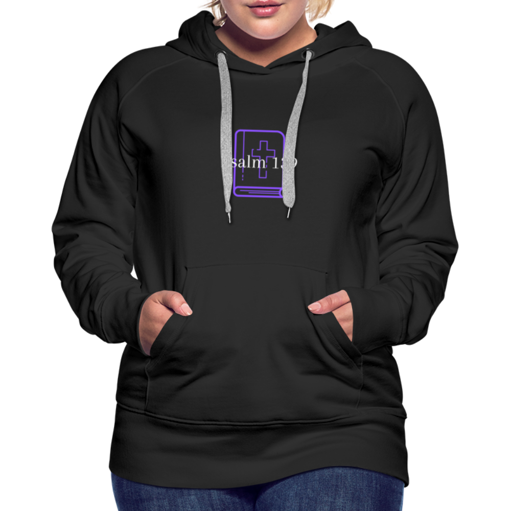 Psalm 139 (Purple) Women’s Premium Hoodie - black