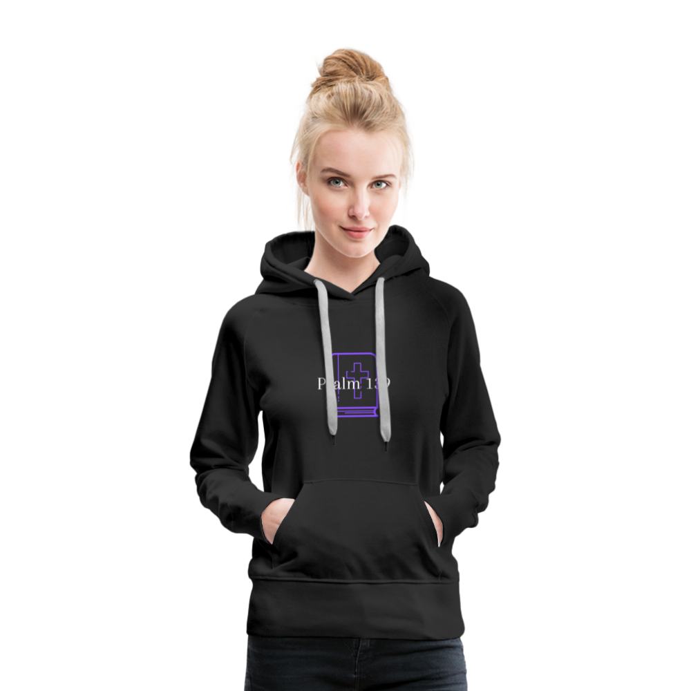 Psalm 139 (Purple) Women’s Premium Hoodie - black