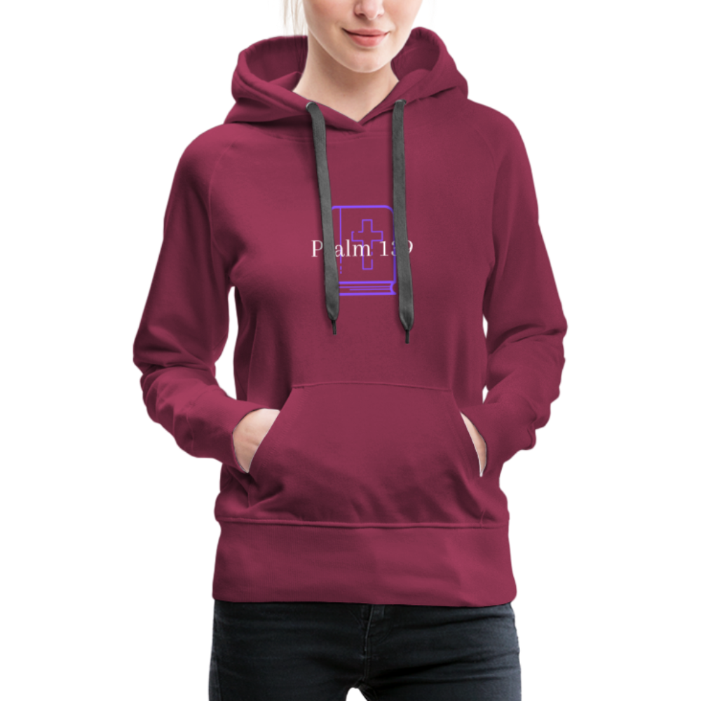 Psalm 139 (Purple) Women’s Premium Hoodie - burgundy