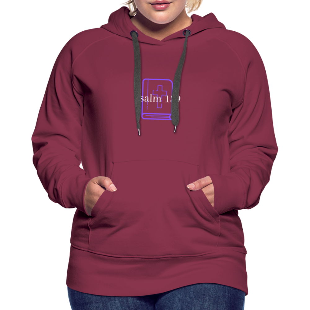 Psalm 139 (Purple) Women’s Premium Hoodie - burgundy