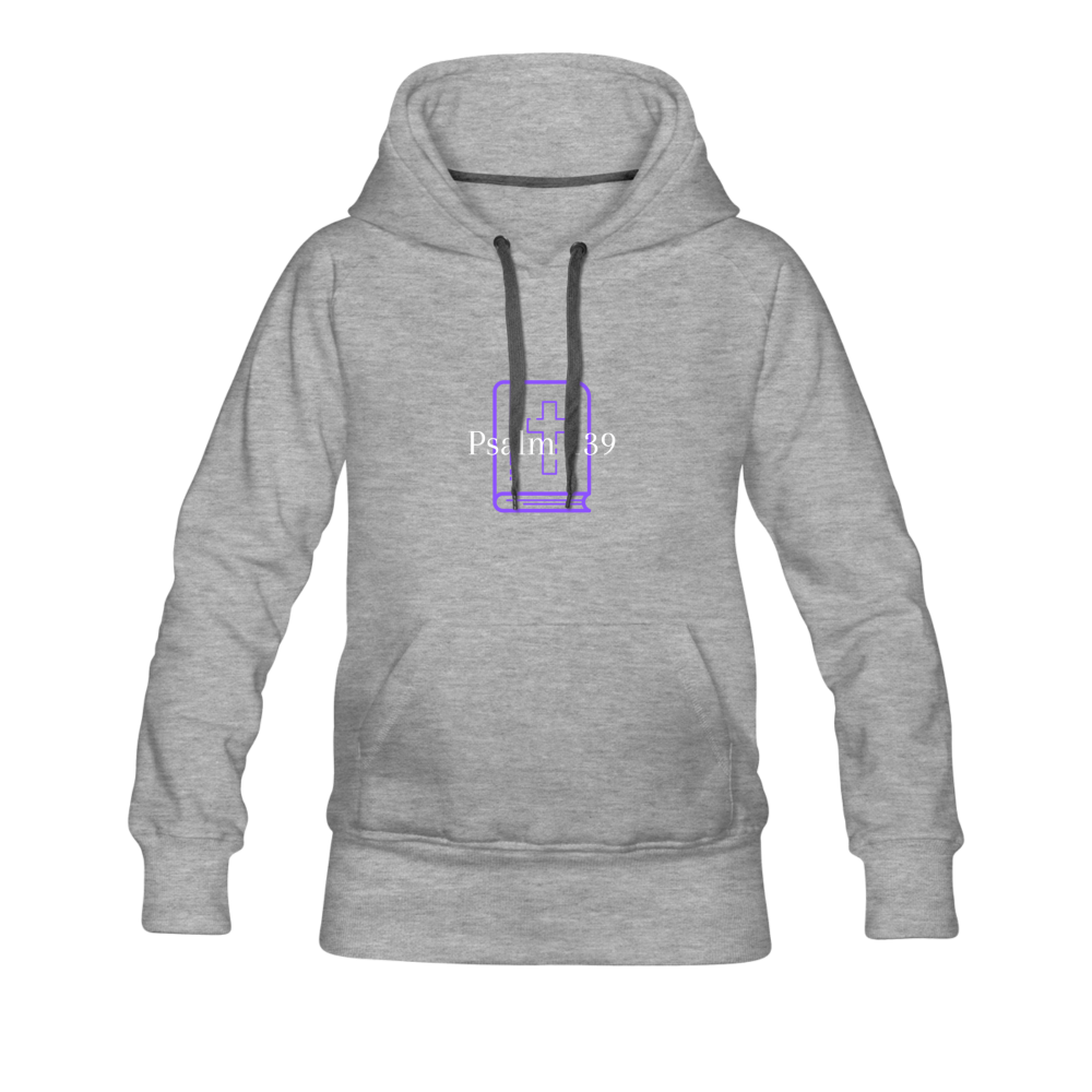 Psalm 139 (Purple) Women’s Premium Hoodie - heather gray