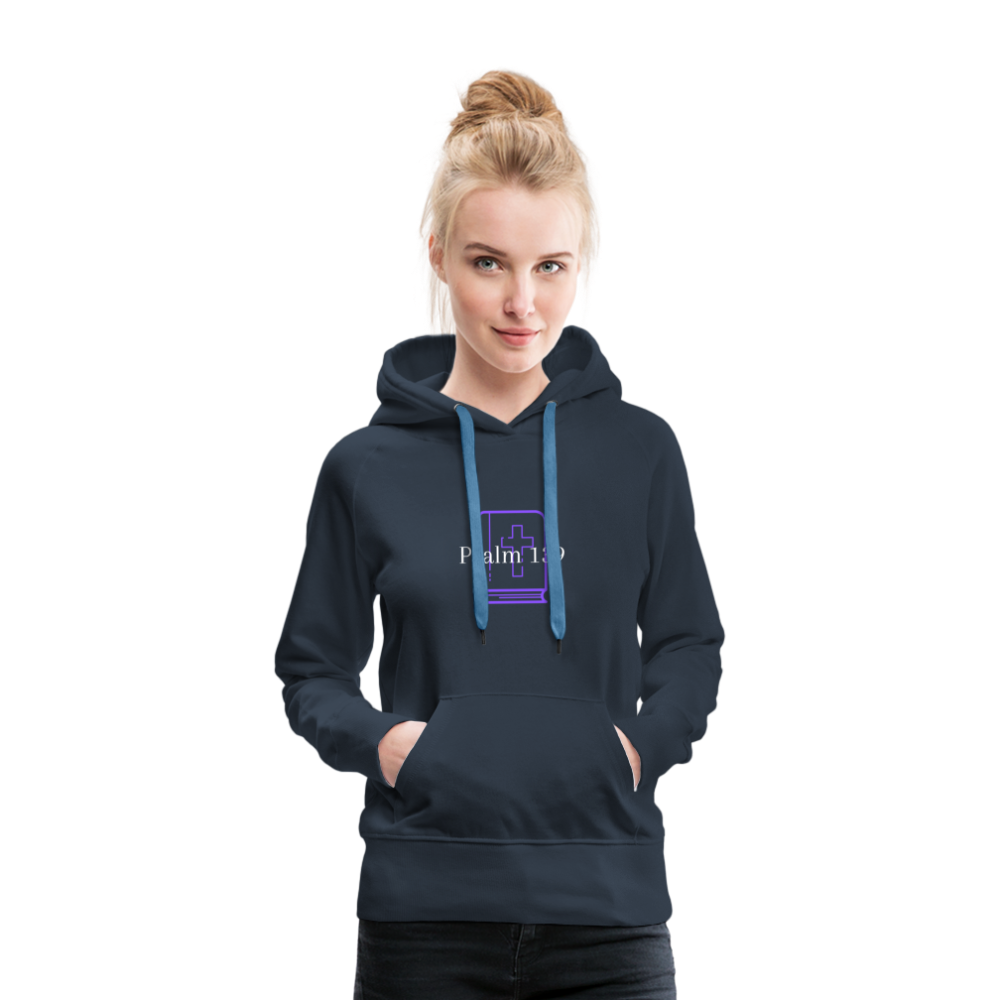 Psalm 139 (Purple) Women’s Premium Hoodie - navy