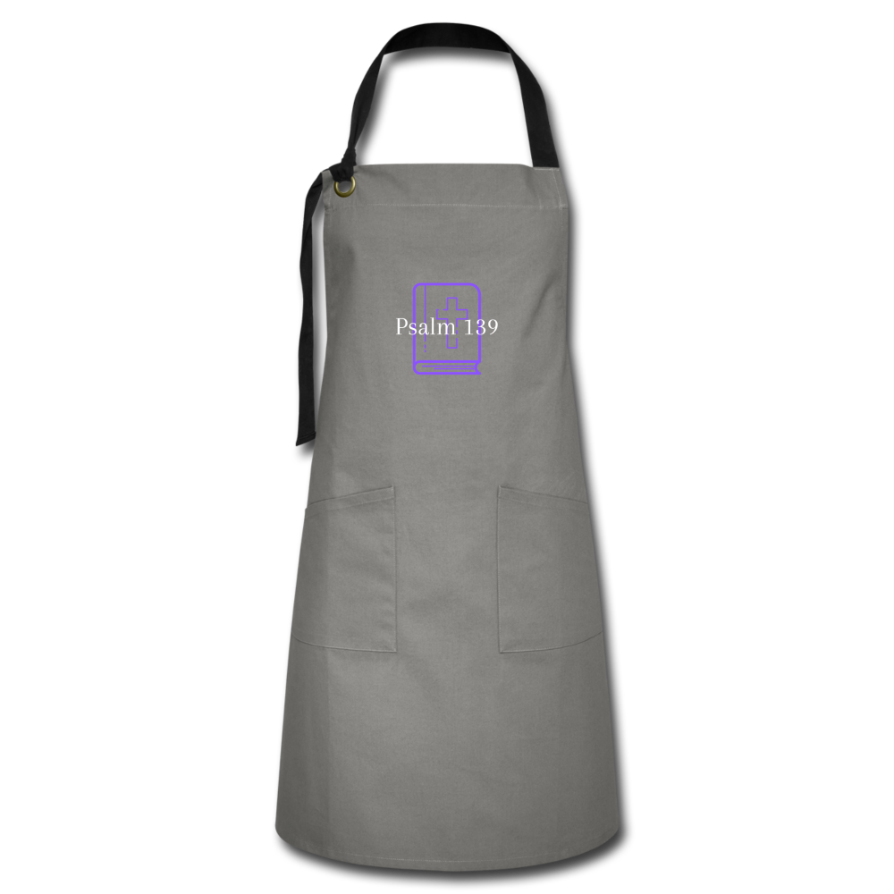 Psalm 139 (Purple) Artisan Apron - gray/black