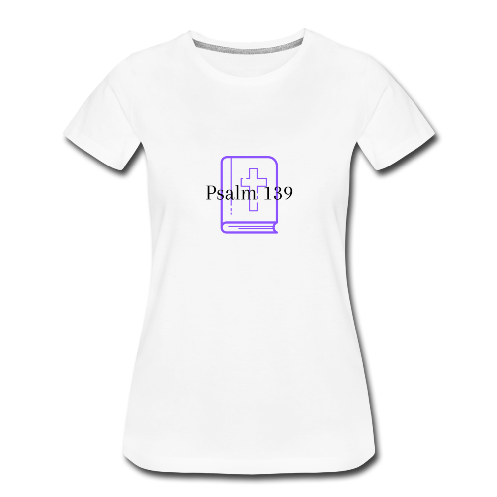 Psalm 139 (Purple) Women’s Premium T-Shirt - white