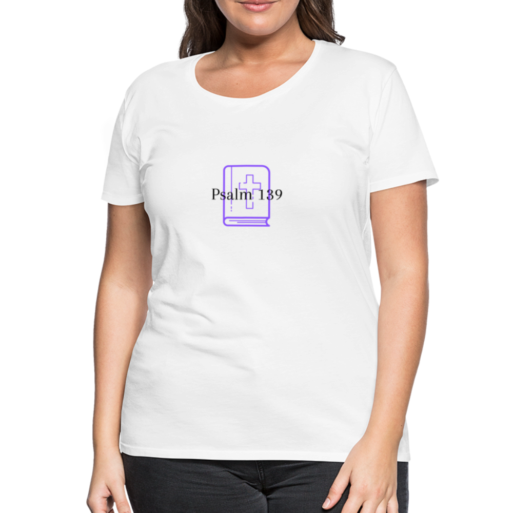 Psalm 139 (Purple) Women’s Premium T-Shirt - white