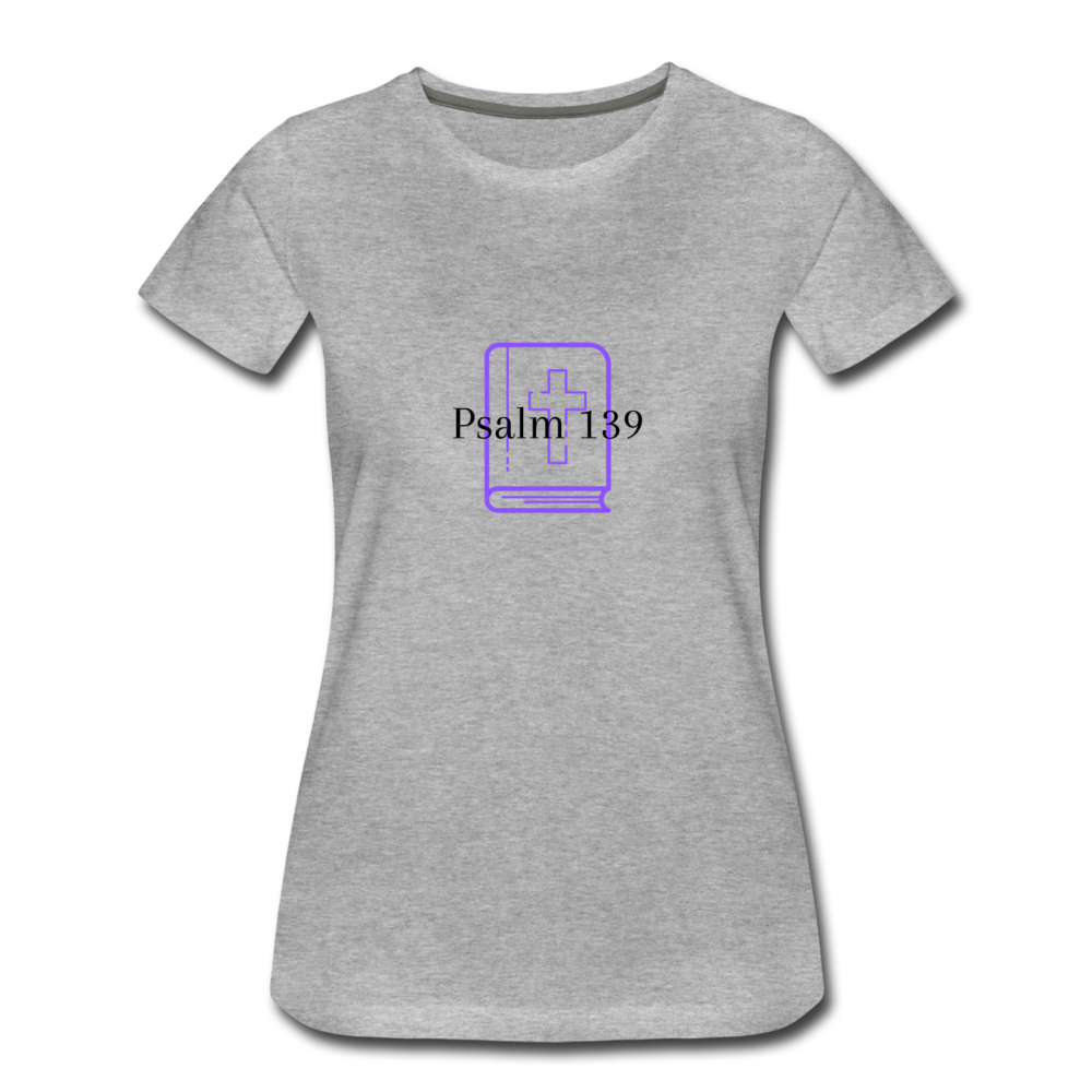 Psalm 139 (Purple) Women’s Premium T-Shirt - heather gray