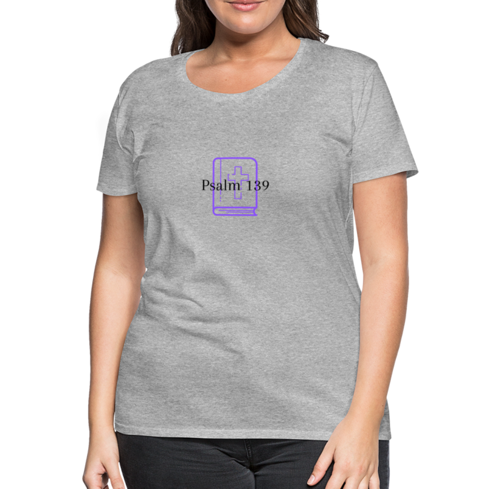 Psalm 139 (Purple) Women’s Premium T-Shirt - heather gray