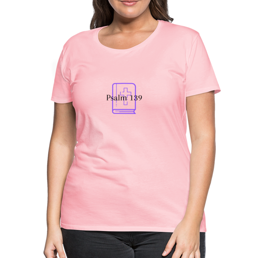 Psalm 139 (Purple) Women’s Premium T-Shirt - pink
