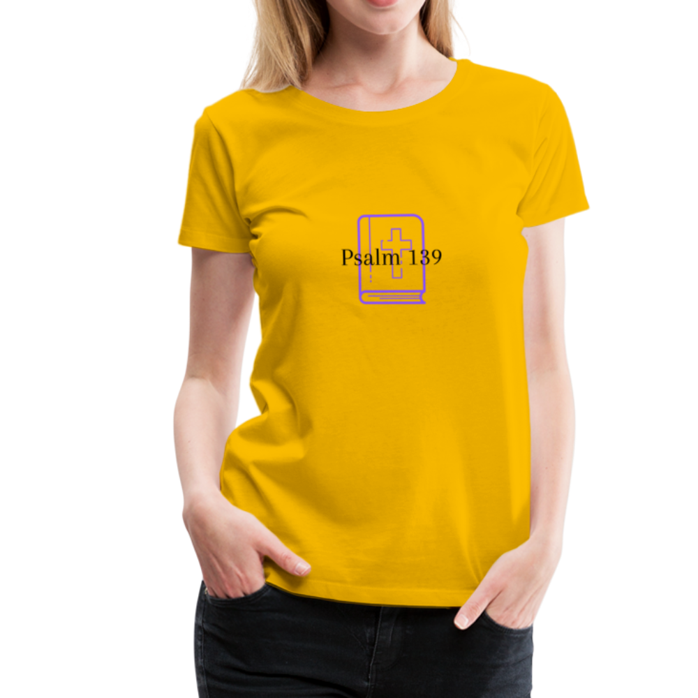 Psalm 139 (Purple) Women’s Premium T-Shirt - sun yellow