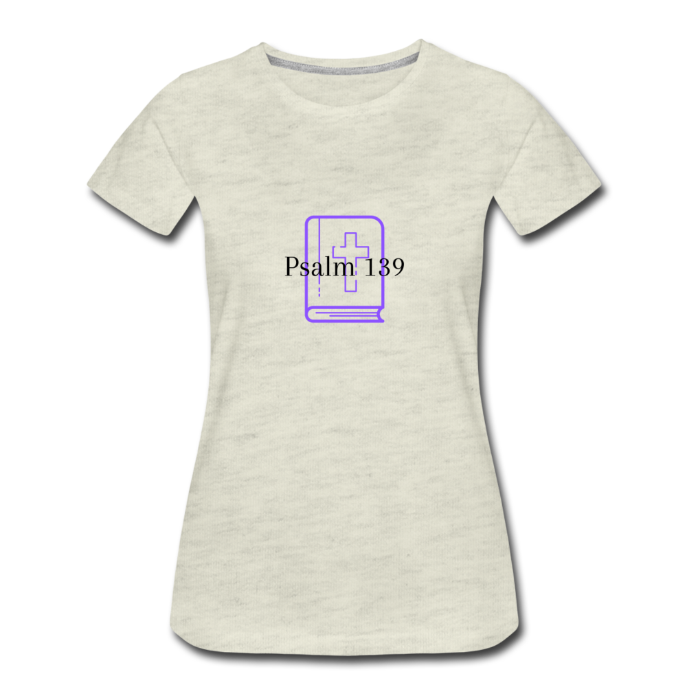 Psalm 139 (Purple) Women’s Premium T-Shirt - heather oatmeal