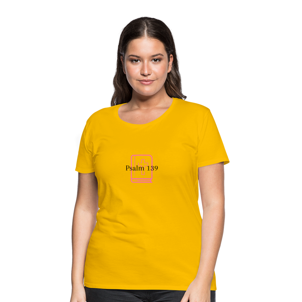 Psalm 139 (Pink) Women’s Premium T-Shirt - sun yellow