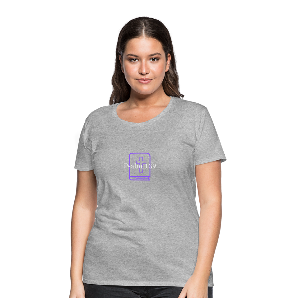 Psalm 139 (Purple) Women’s Premium T-Shirt - heather gray
