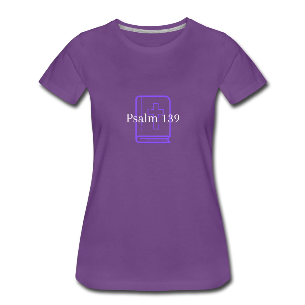 Psalm 139 (Purple) Women’s Premium T-Shirt - purple