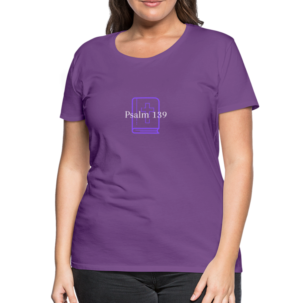 Psalm 139 (Purple) Women’s Premium T-Shirt - purple