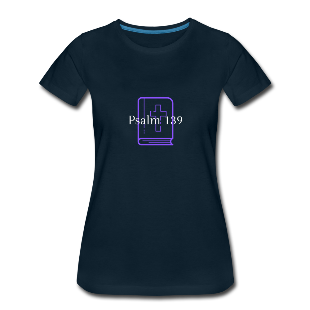Psalm 139 (Purple) Women’s Premium T-Shirt - deep navy