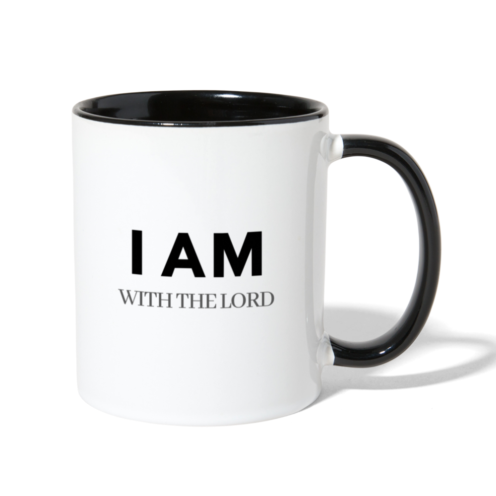 I Am With The Lord Contrast Coffee Mug - white/black