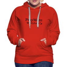 Load image into Gallery viewer, PrayMore WorryLess Women’s Premium Hoodie - red