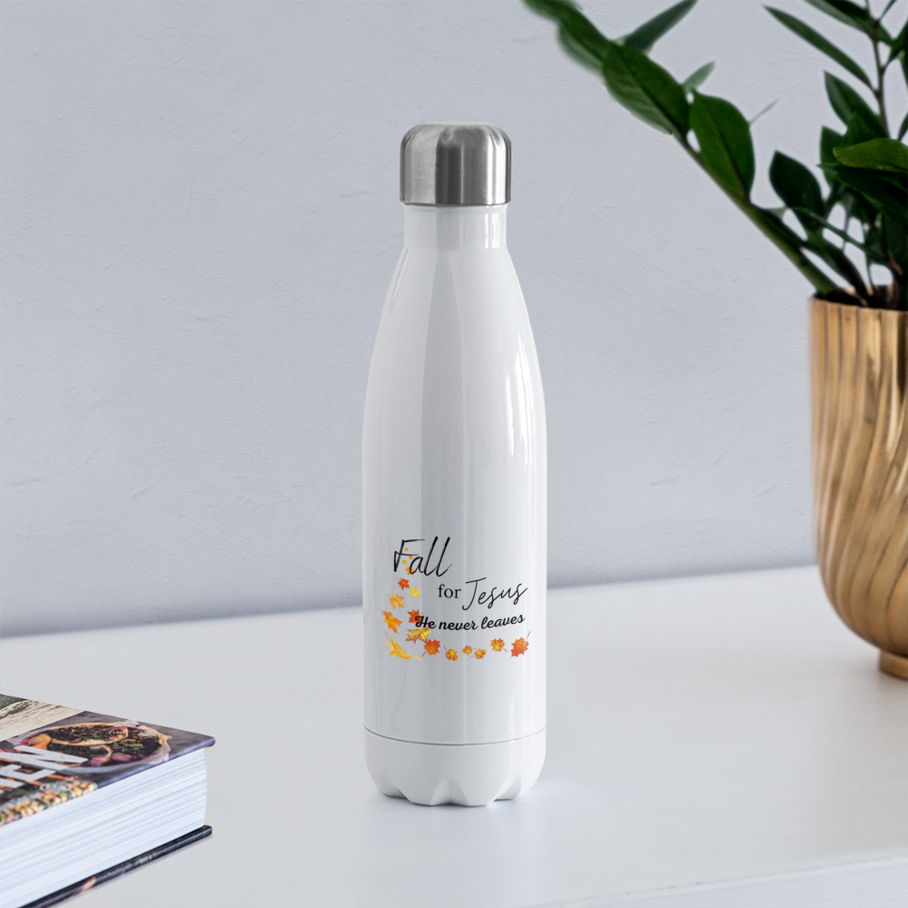 Fall For Jesus Insulated Stainless Steel Water Bottle - white