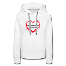 Load image into Gallery viewer, Act With Heart Women’s Premium Hoodie - white