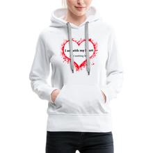 Load image into Gallery viewer, Act With Heart Women’s Premium Hoodie - white