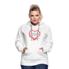 Load image into Gallery viewer, Act With Heart Women’s Premium Hoodie - white