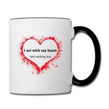 Load image into Gallery viewer, Act With Heart Contrast Coffee Mug - white/black