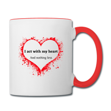 Load image into Gallery viewer, Act With Heart Contrast Coffee Mug - white/red