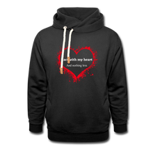 Load image into Gallery viewer, Act With Heart Shawl Collar Hoodie - black