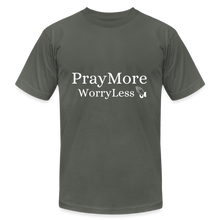 Load image into Gallery viewer, PrayMore WorryLess Unisex Jersey T-Shirt by Bella + Canvas - asphalt
