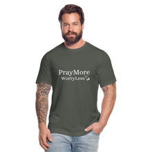 Load image into Gallery viewer, PrayMore WorryLess Unisex Jersey T-Shirt by Bella + Canvas - asphalt
