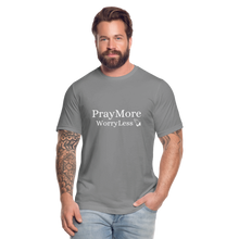 Load image into Gallery viewer, PrayMore WorryLess Unisex Jersey T-Shirt by Bella + Canvas - slate
