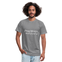 Load image into Gallery viewer, PrayMore WorryLess Unisex Jersey T-Shirt by Bella + Canvas - slate
