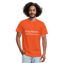 Load image into Gallery viewer, PrayMore WorryLess Unisex Jersey T-Shirt by Bella + Canvas - orange
