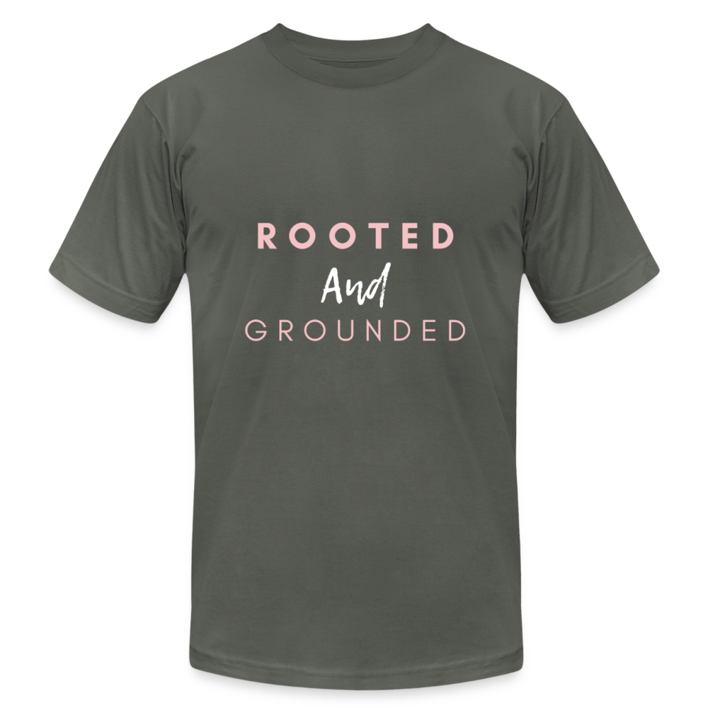 Rooted and Grounded Unisex Jersey T-Shirt by Bella + Canvas - asphalt